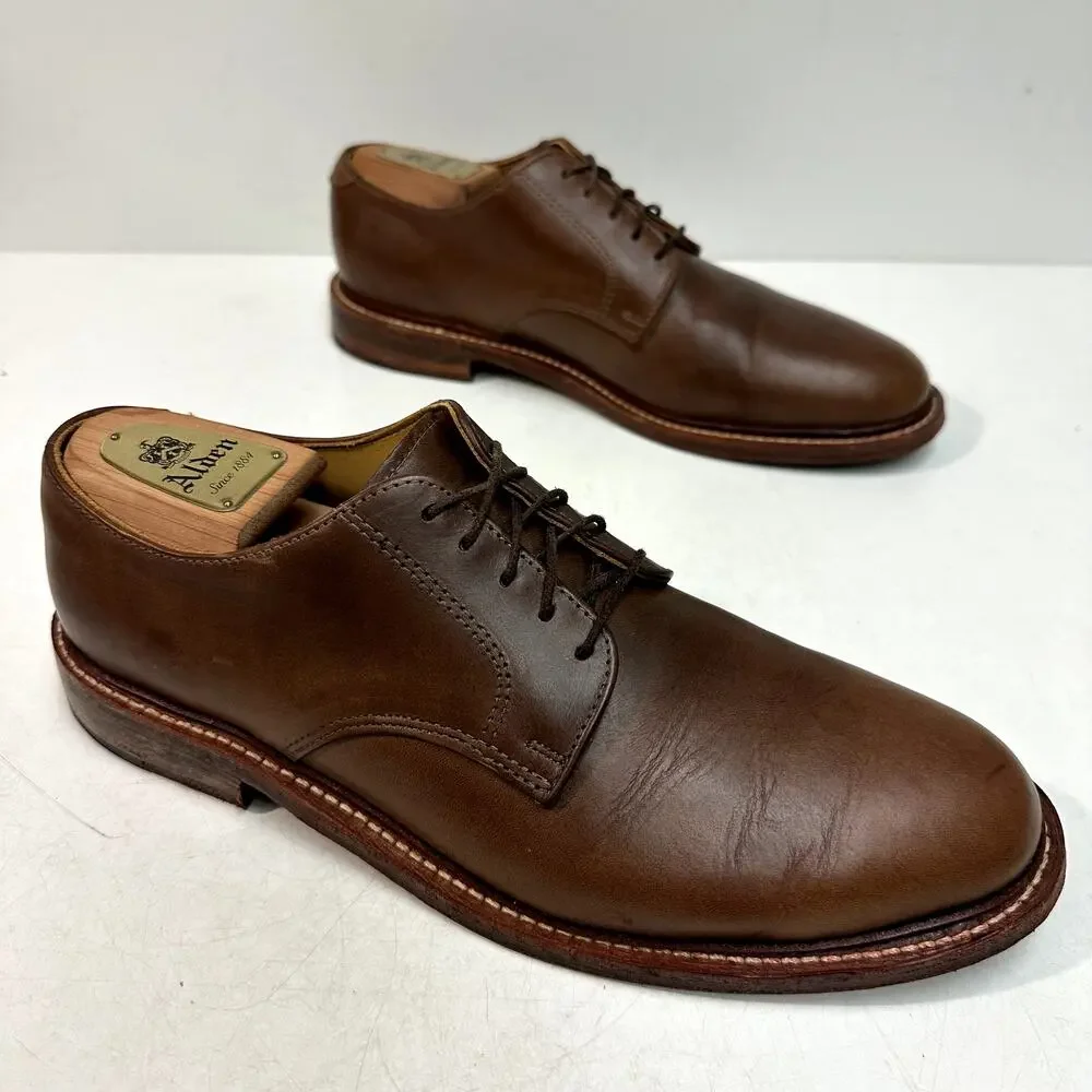 EUC Oak Street Bootmakers Plain Toe Blucher Natural Brown Made in USA 10 D
